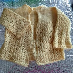 Crocheted Baby Sweater and Hat